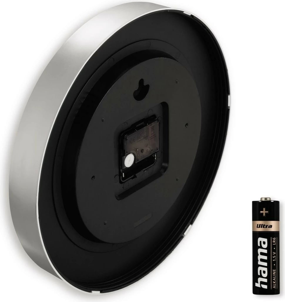 Orë muri Hama Sicily 185879, 30 cm, argjend e zezë