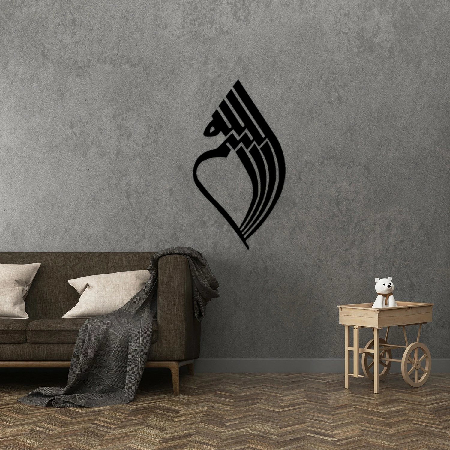 Aksesor dekorativ metalik për mur, Wallity, Allah 01