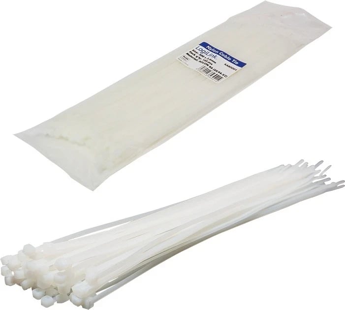 Set i lidhësve të kabllove, LogiLink, 0.3 m, të bardha