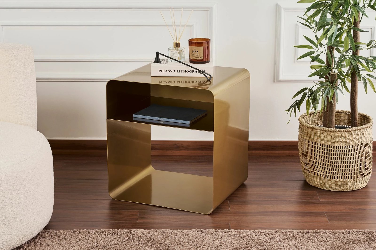 Tavolinë anësore, ngjyrë ari, Skye Decor, SHB-012-A