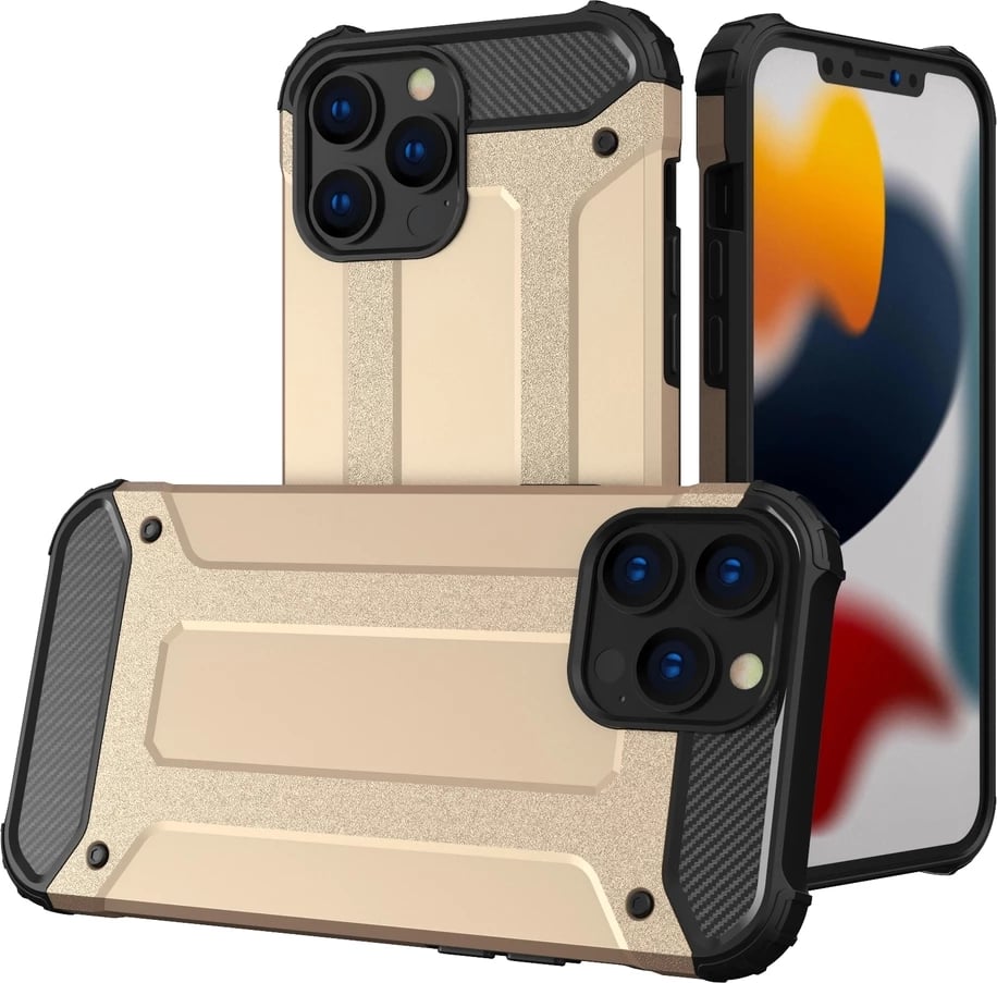 Mbështjellës Hybrid Armor Hurtel për iPhone 13 Pro Max, Gold