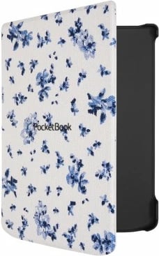Mbështjellës PocketBook Shell për Verse / Verse Pro, lule, kaltër/bardhë
