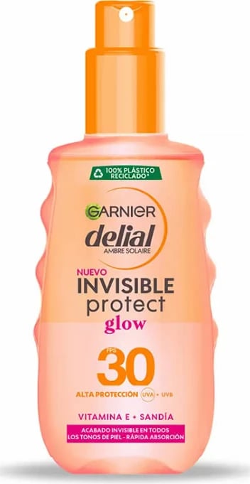 Spray për mbrojtje nga dielli Garnier Delial Invisible Protect Glow unisex 150ml