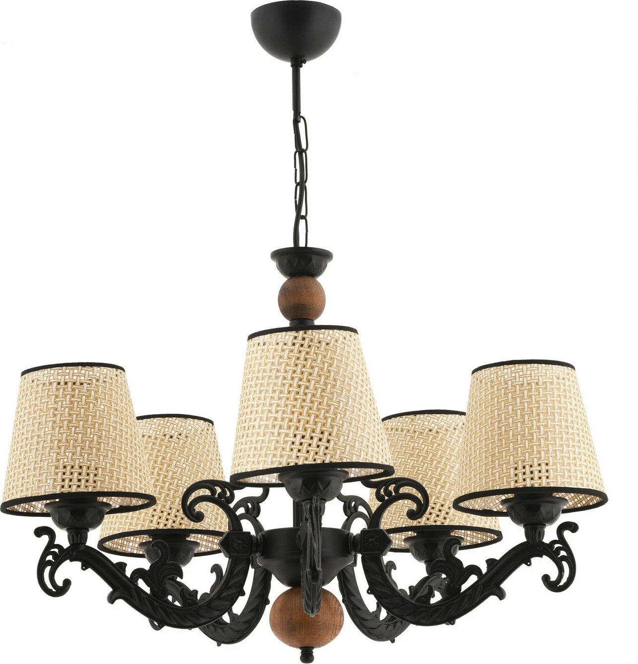 Llambë tavani Opviq Fiona, dru koral, e zezë, e bardhë, krem