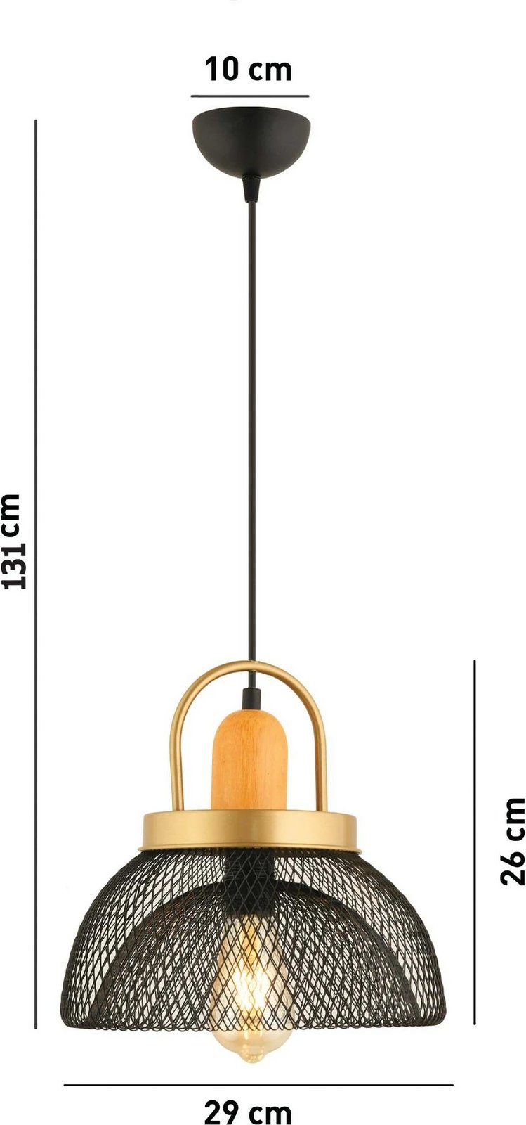 Llambë tavani Opviq, YM-3, trup metalik, ngjyrë e zezë