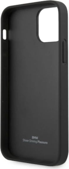 Mbështjellës BMW Curve Perforate për iPhone 12/12 Pro 6.1", lëkurë, i zi