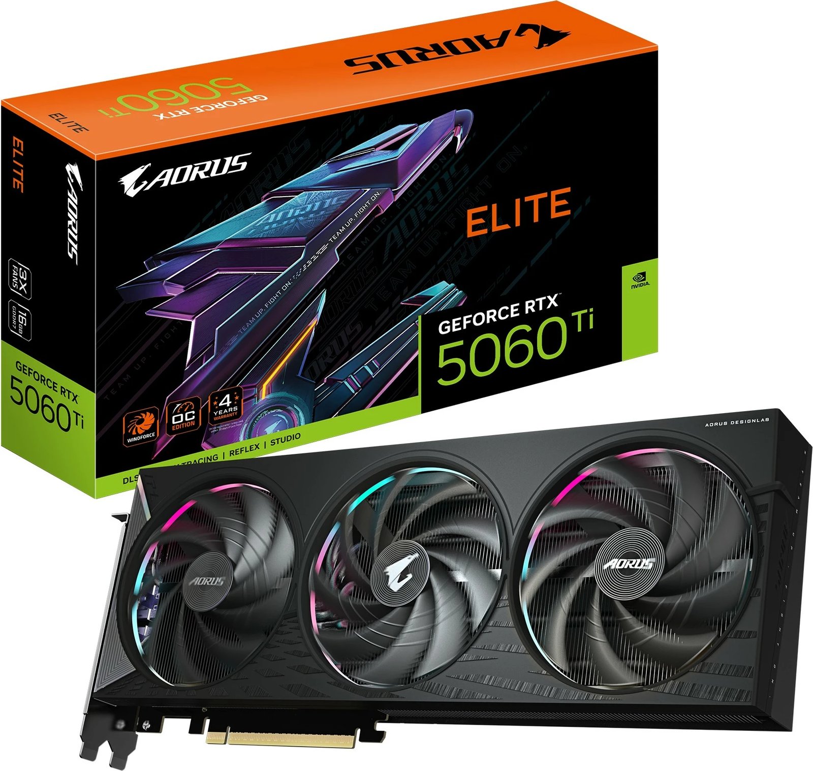 Kartelë grafike Gigabyte RTX5060 Ti AORUS Elite 16GB GDDR7, e zezë