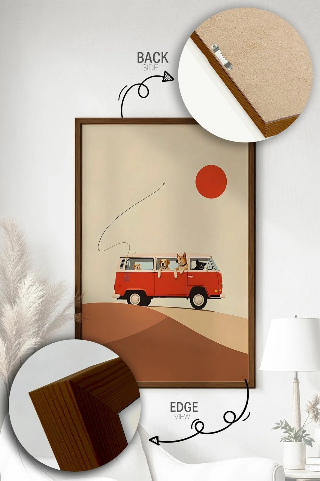 Pikturë dekorative me kornizë, shumëngjyrëshe, Lmnmdlkahve43