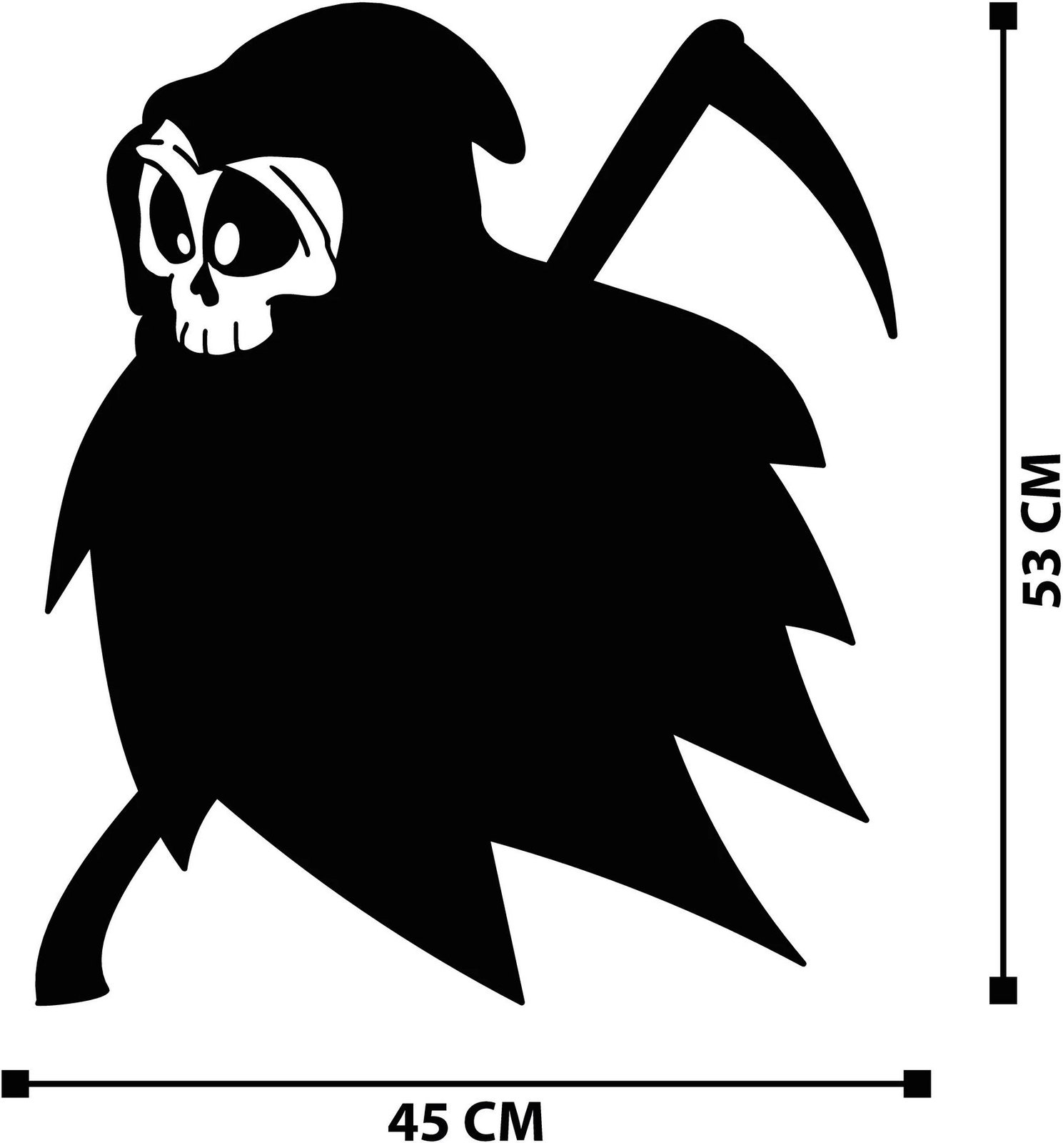 Aksesor muri dekorativ prej metali, Wallity, Halloween 8, ngjyrë e zezë, 45x53cm