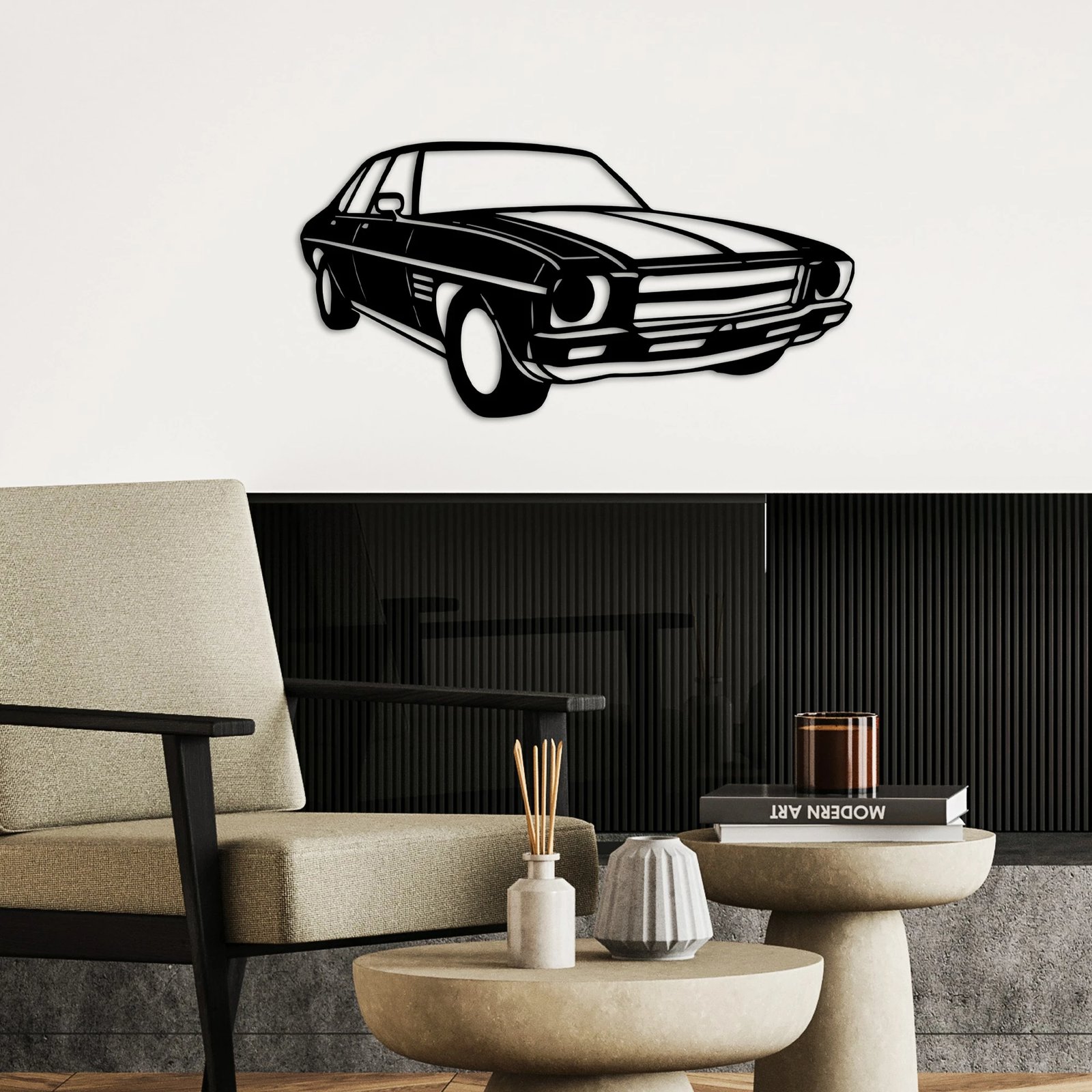 Aksesor dekorativ metalik për mur, Wallity, Holden Monaro Sedan