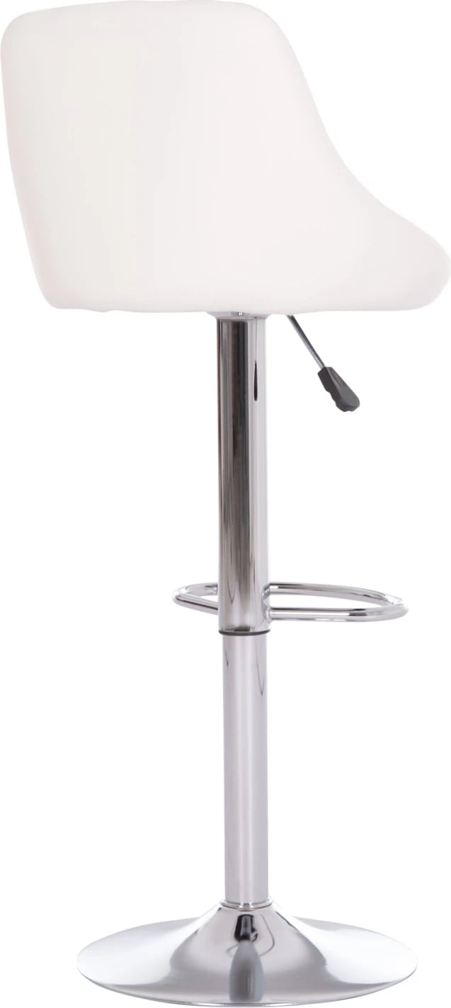 Karrige për bar ROSE, bazë kromi, lëkurë PU e bardhë, set prej 2 copësh, 48x45x105cm