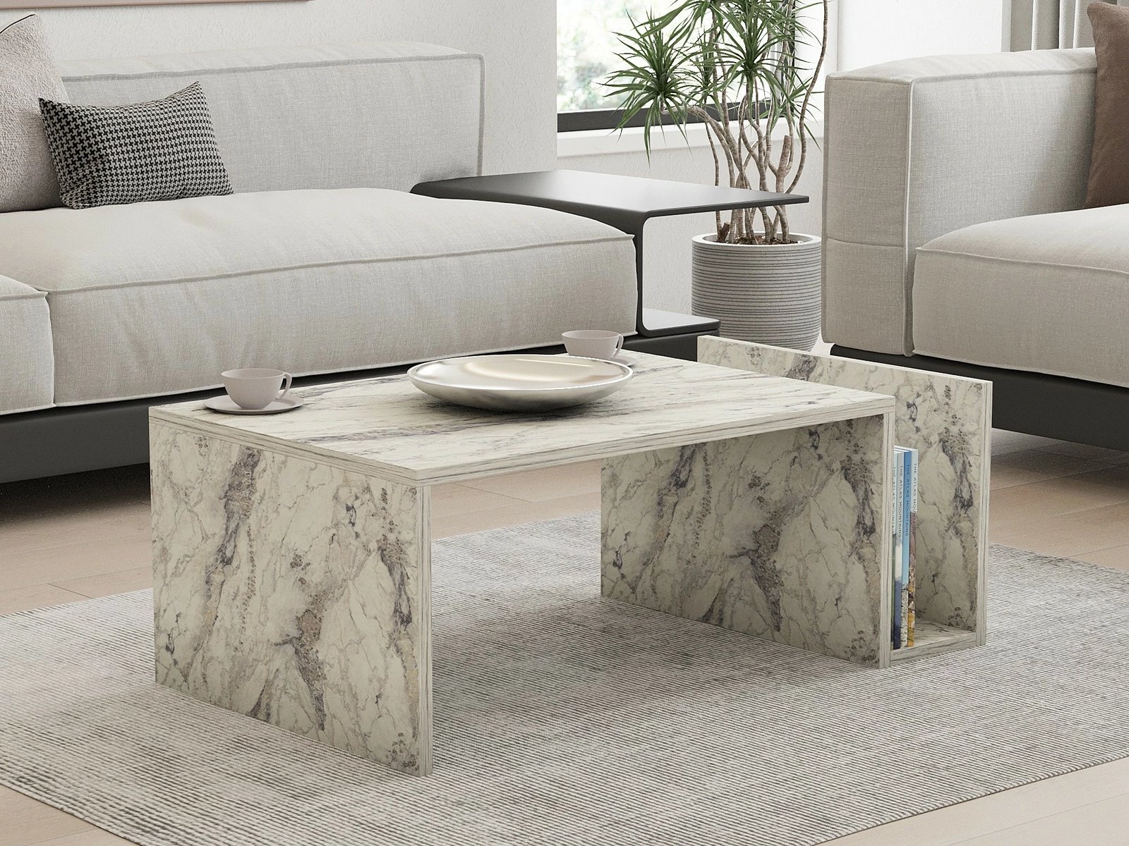 Tavolinë kafeje Hanah Home, Memo - Freesia Marble