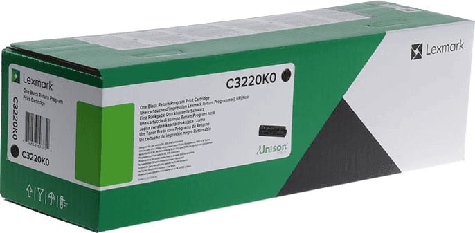 Toner Lexmark C3220K0, rendiment 1500 faqe, standard, i zi