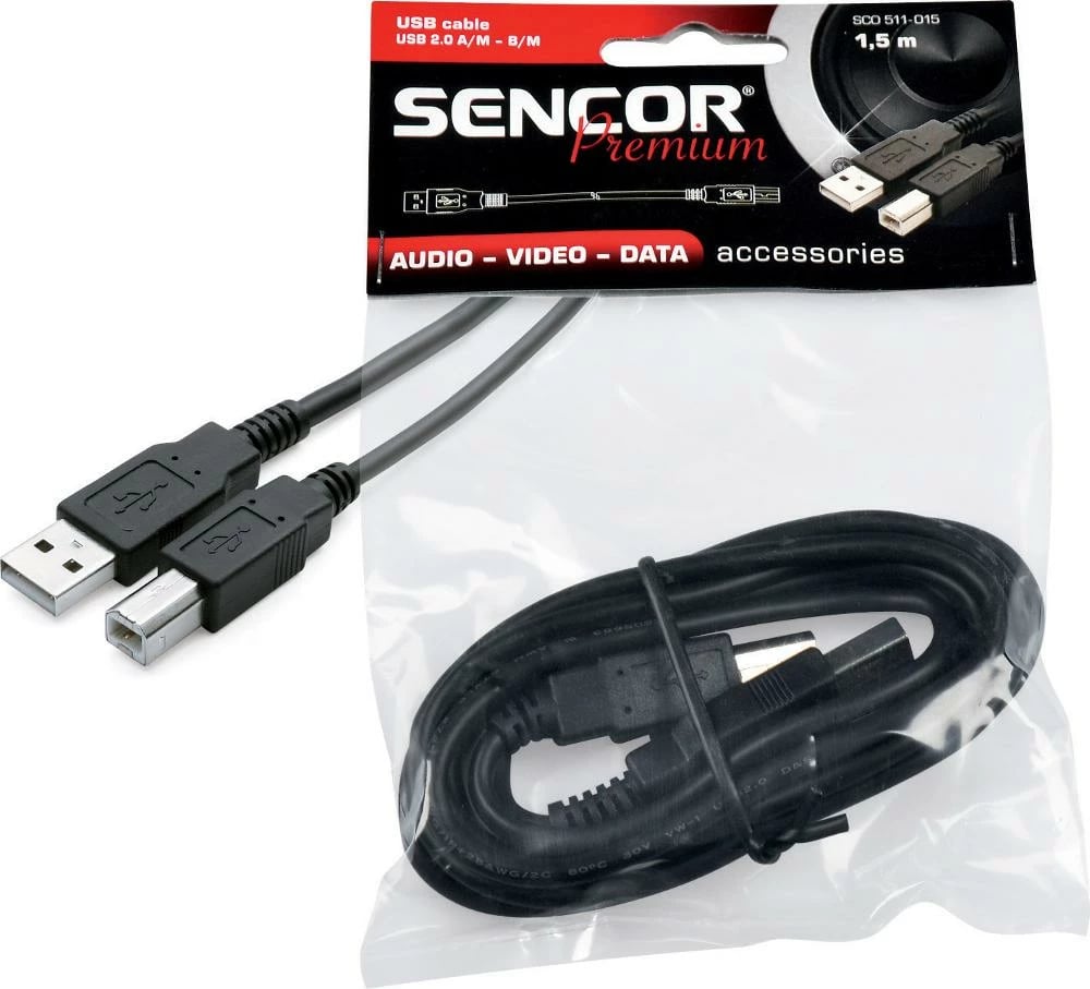 Sencor SCO 511-015 USB A/MB/M, USB cable for printers Sencor SCO 511-015 USB A/MB/M, USB cable for printers