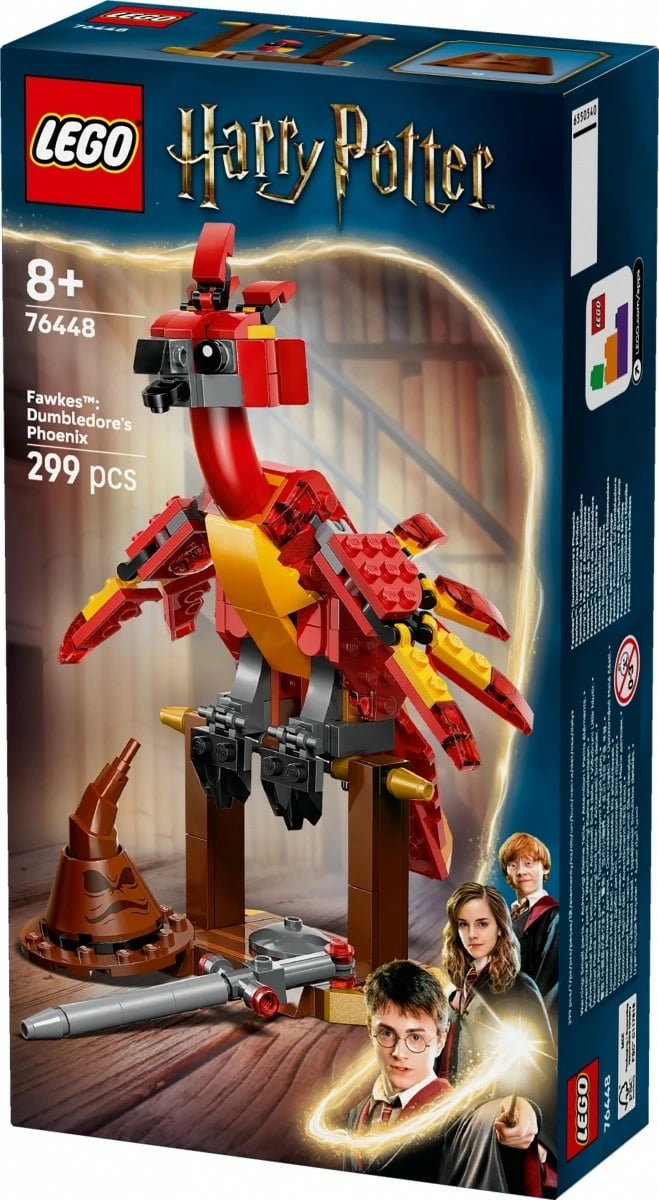 Set LEGO Harry Potter 76448 Fawkes: Feniksi i Dumbledore, 299 pjesë, për fëmijë 8+