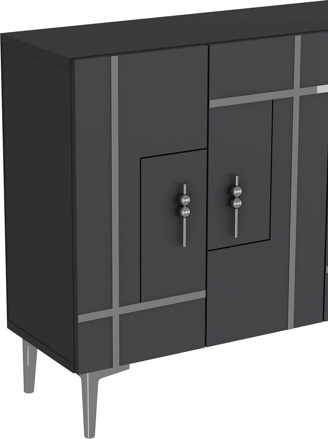 Konsol Skye Decor, ngjyrë antracit, argjend