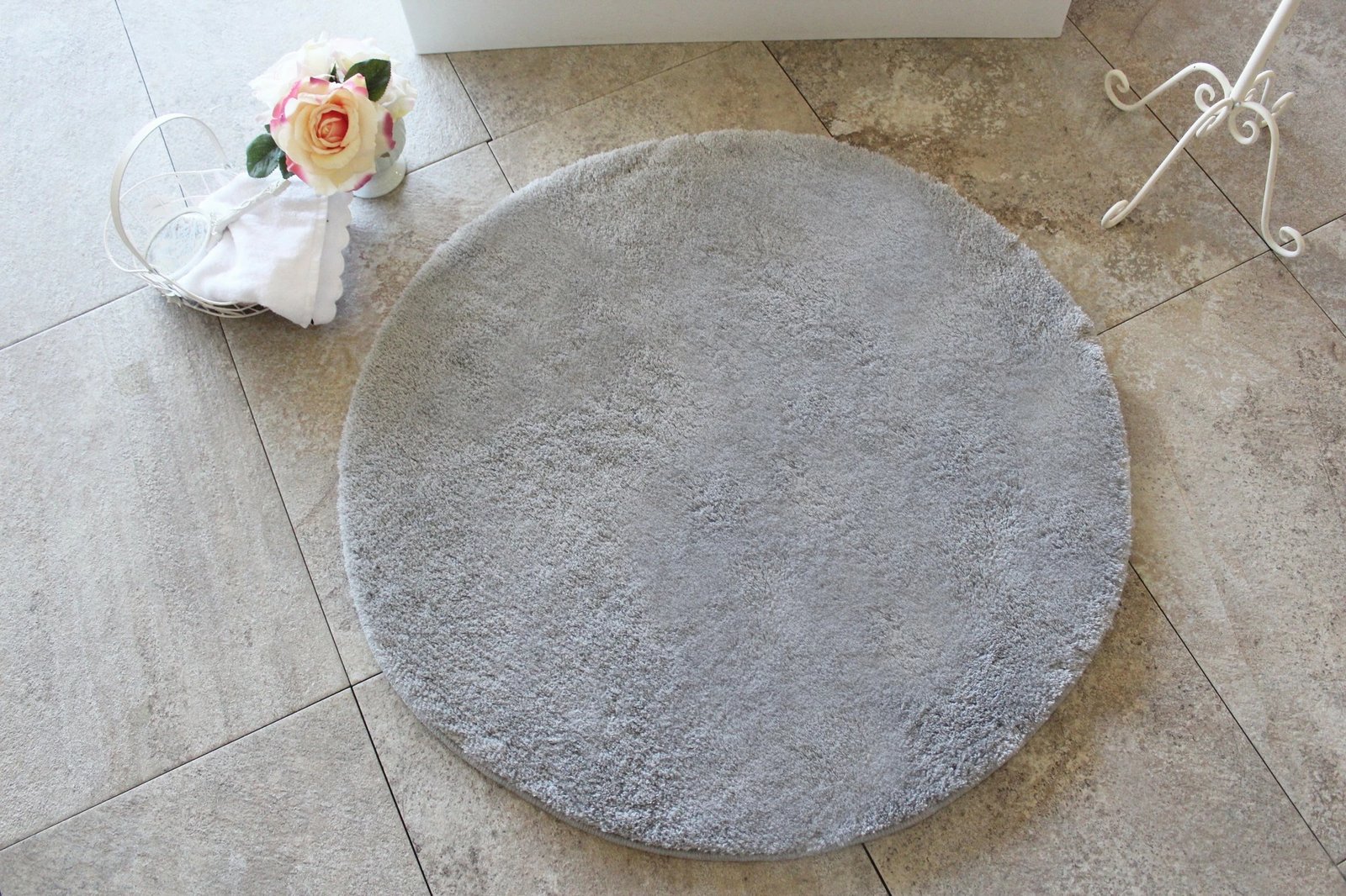 Tapet banje akrilik, ngjyrë gri, Mijolnir, Ø90cm
