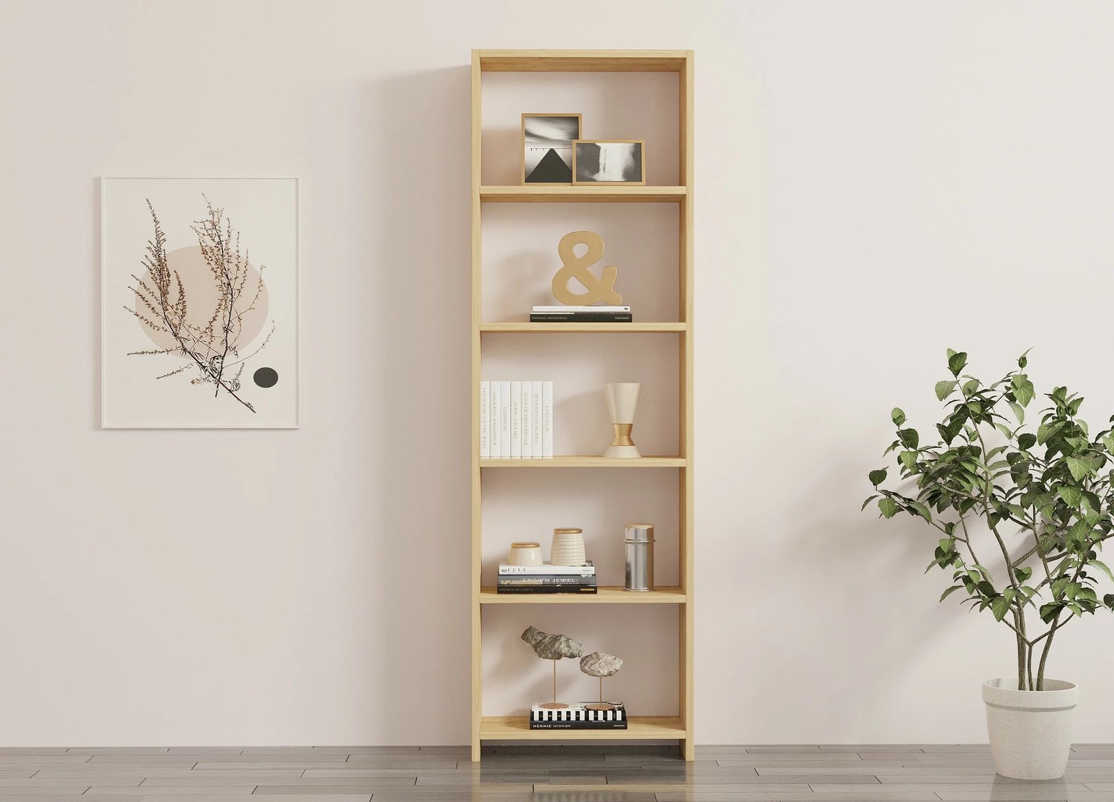 Raft librash Hanah Home, ngjyrë lisi, i ri