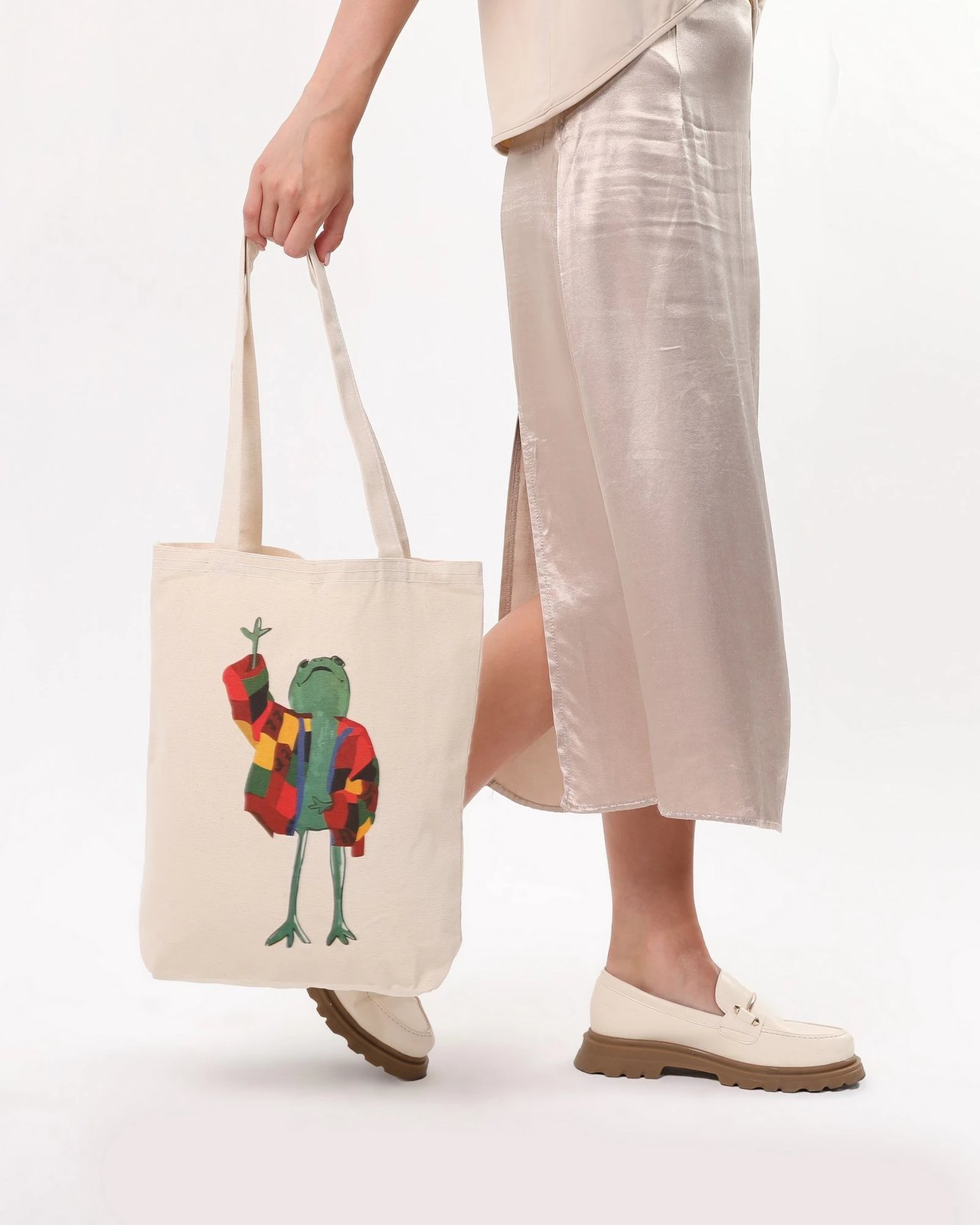 Tote bag Zoozie Bags, krem, 35x40x8cm, model me bretkosë