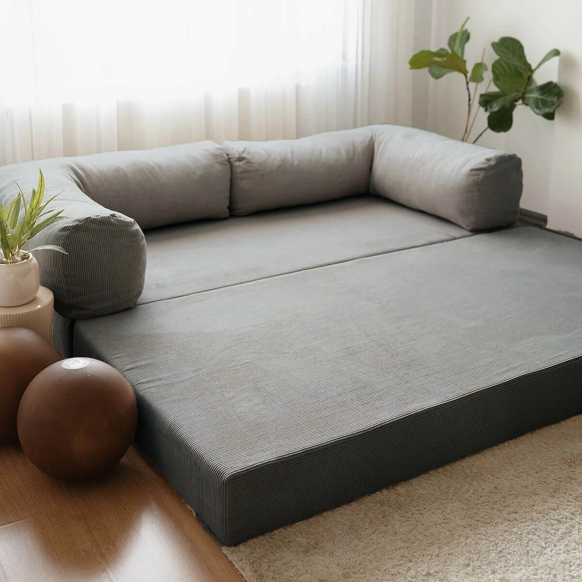 Divan-krevat treshe, ngjyrë antracit, Atelier del Sofa, Nook