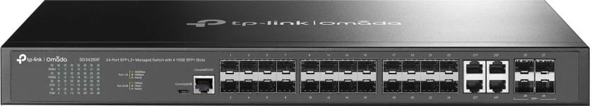 Switch TP-Link Omada 24-Port SFP L2+ me 4 10GE SFP+ Slots, Managed, L2+, Rack mounting, 1U