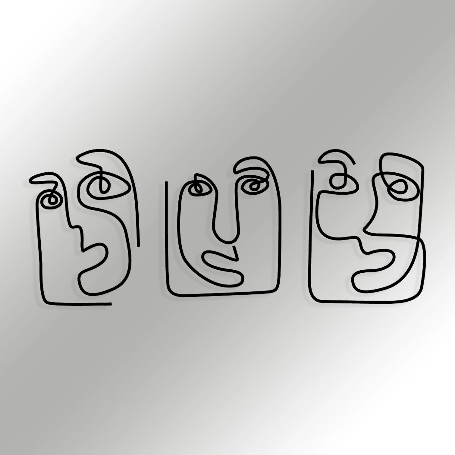 Aksesor dekorativ metalik për mur, Wallity Abbiocco, ngjyrë e zezë, 108x48cm