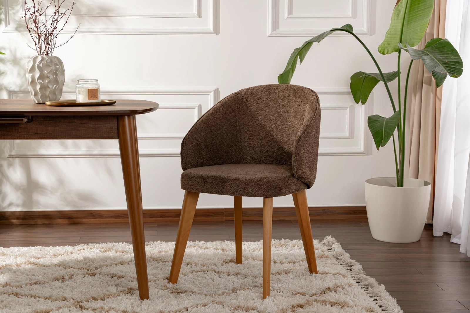 Set karrigesh (2 copë), Skye Decor, Bentley, kafe, lisi i errët