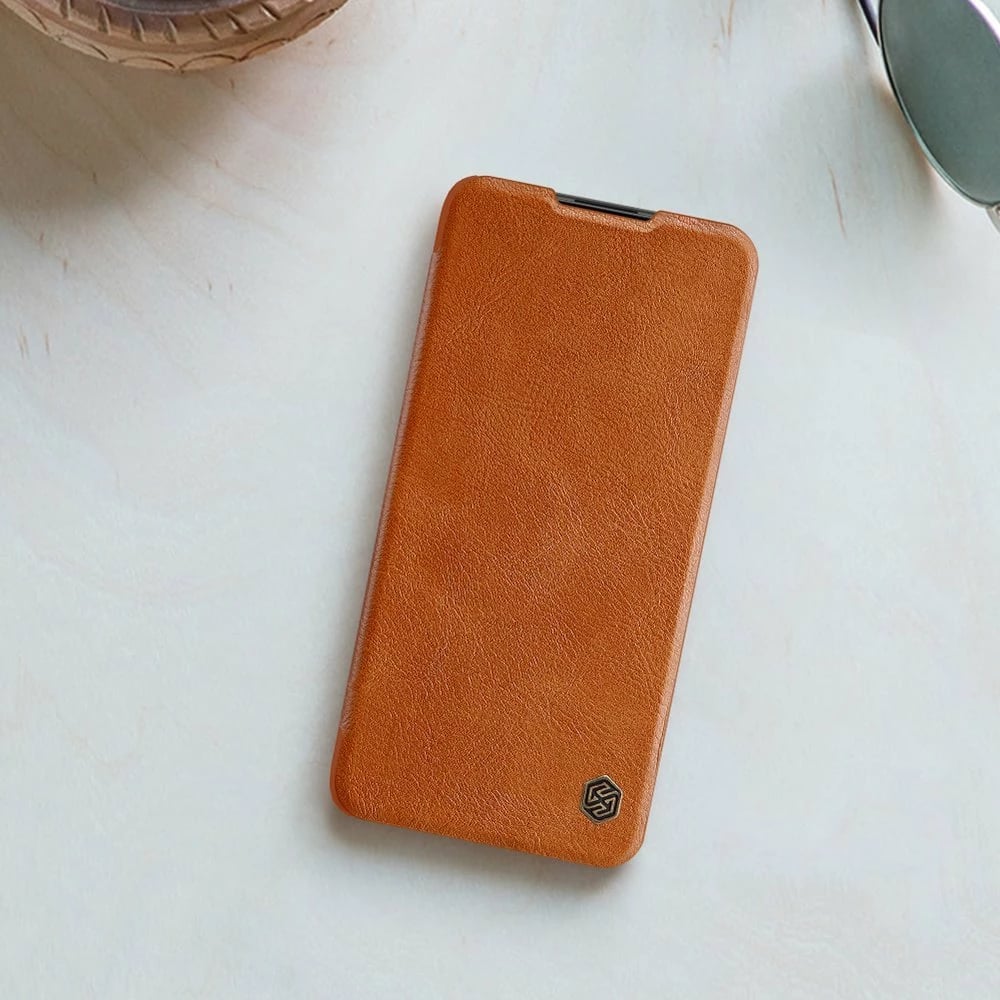 Mbështjellës Nillkin Qin për Xiaomi Redmi Note 9T 5G, lëkurë, kafe