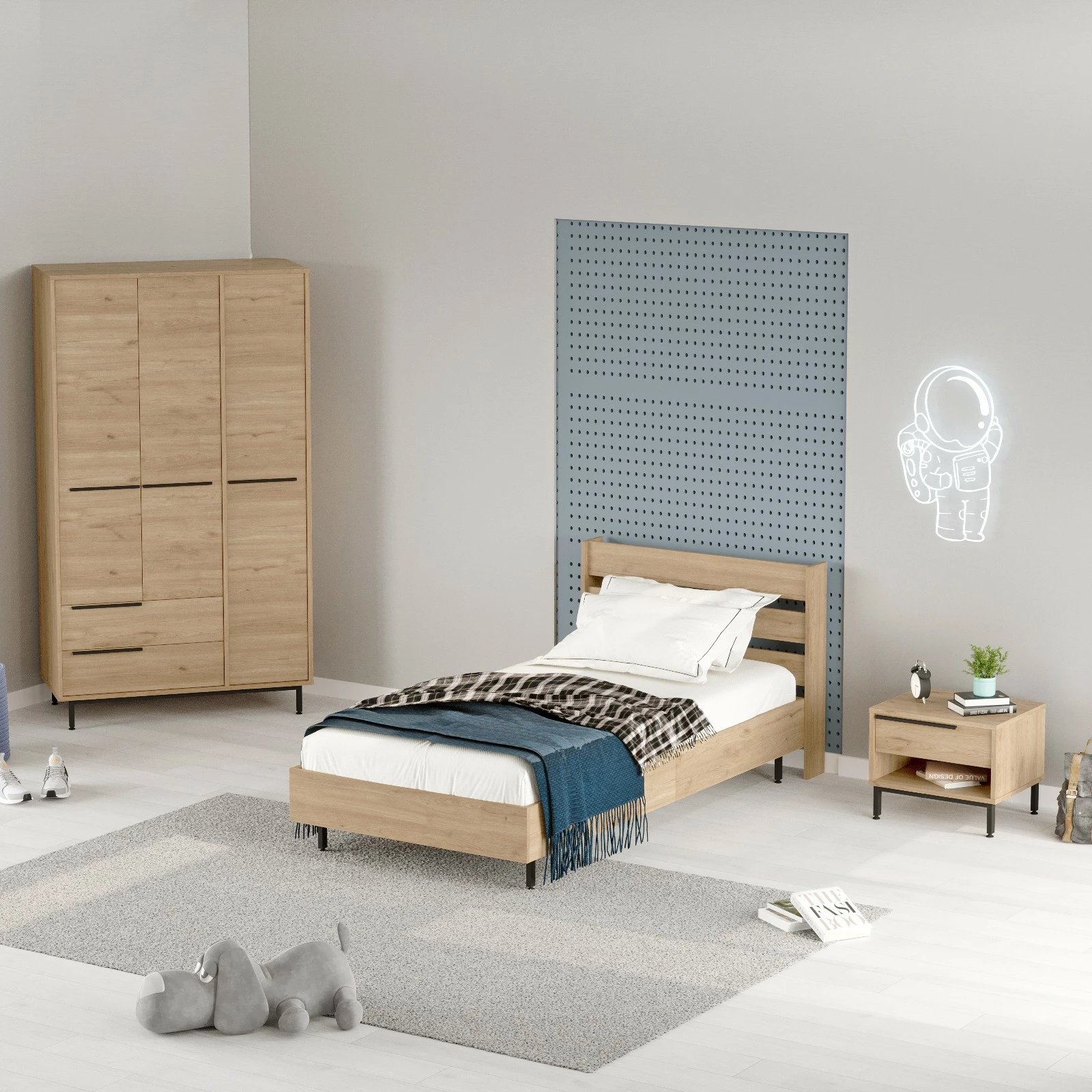 Set dhome rinore Skye Decor, ngjyrë lisi, ON23-S