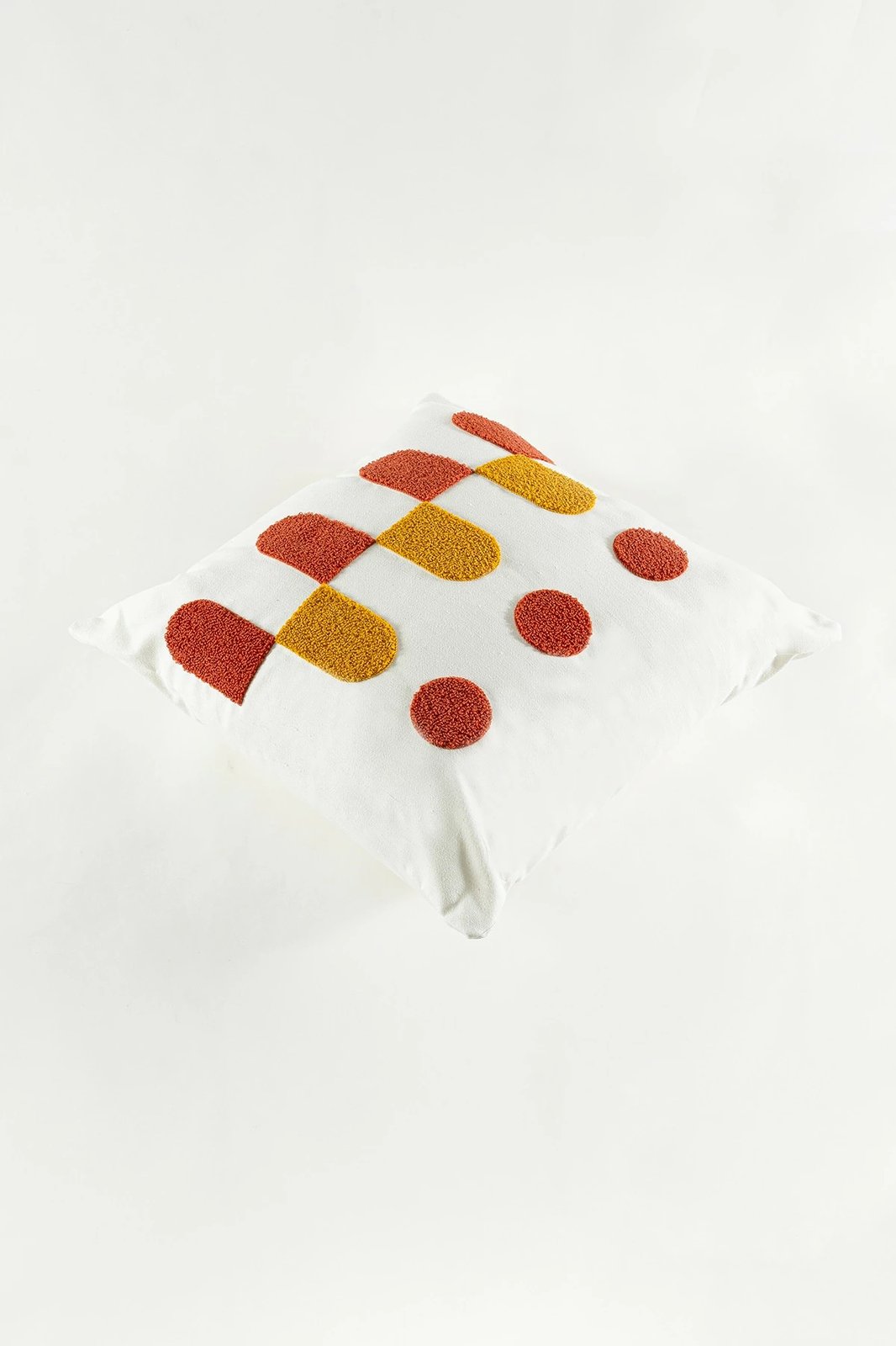 Jastëk dekorativ Evila Originals, Craft, ngjyrë mustard dhe e kuqe tullë