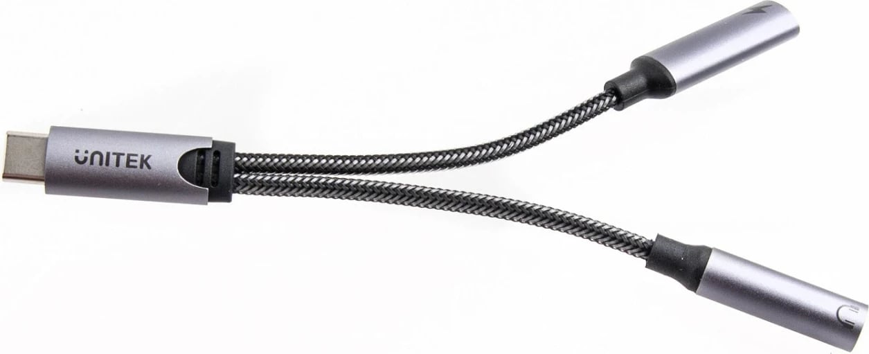 Adapter Unitek USB-C në 2 x port USB-C audio dhe 18W, ngjyrë gri Adapter Unitek USB-C në 2 x port USB-C audio dhe 18W, ngjyrë gri