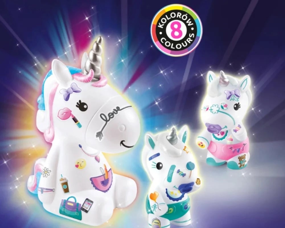 Set DIY figura ndriçuese njëbrirësh, Epee Glowing Decorozes, EP60047, shumëngjyrëshe