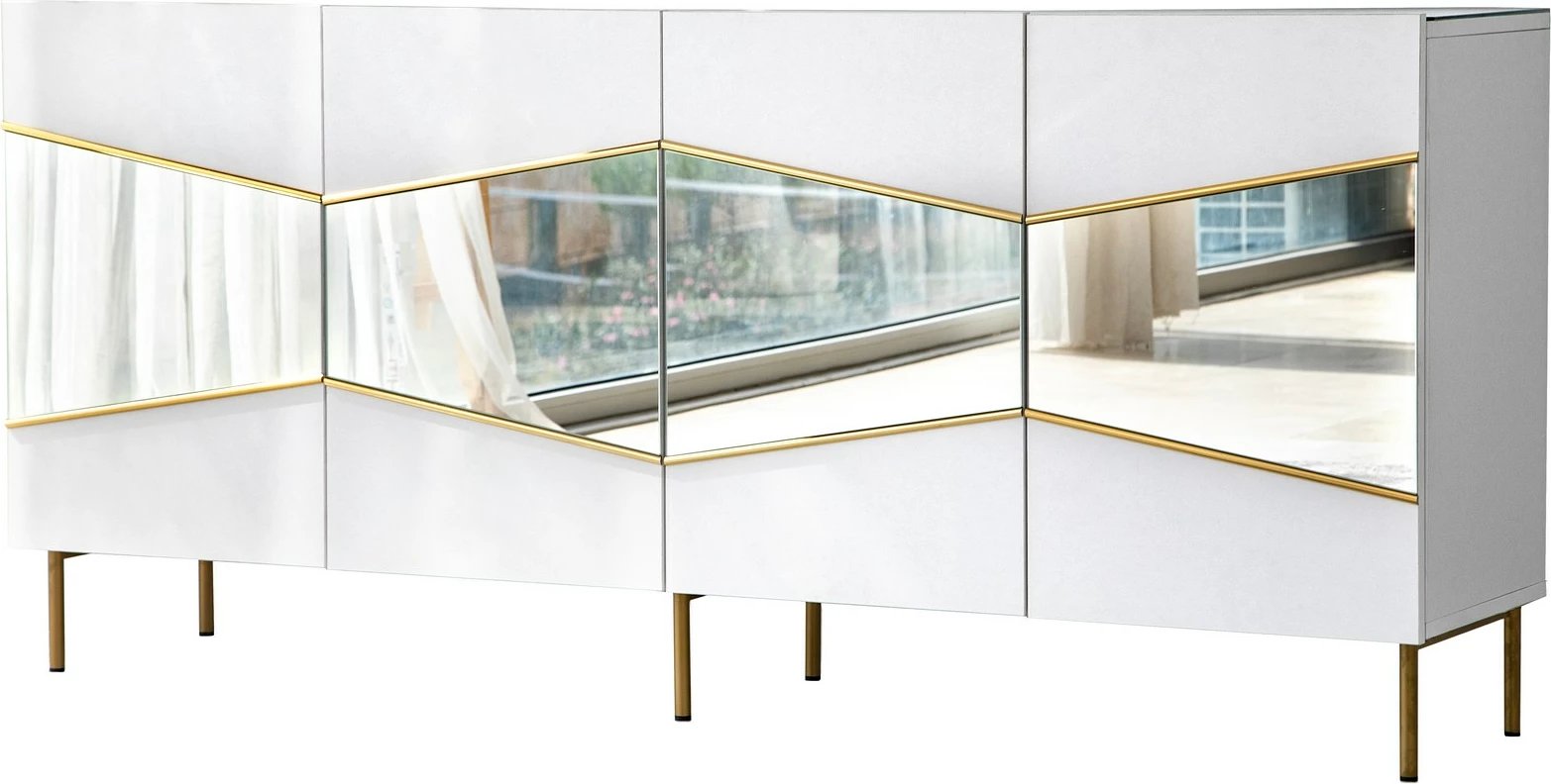 Konsolë Skye Decor, e bardhë, ari