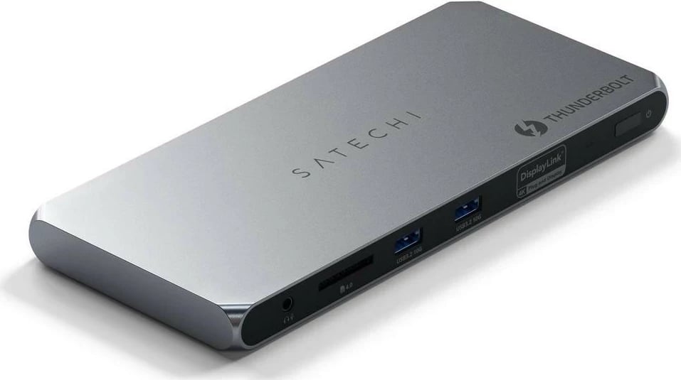Docking station Satechi Thunderbolt 4, 2x USB-A, 2x HDMI, Ethernet, ngjyrë argjendi