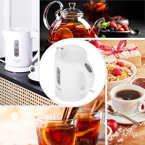 Çajnik elektrik Adler AD 1371 0.8 L 850 W plastik i bardhë