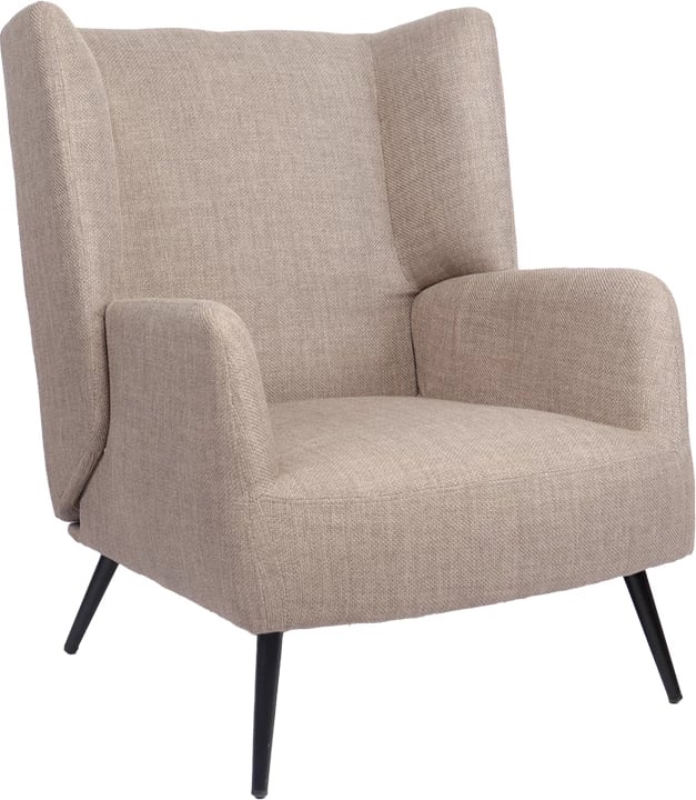 Fotel Mareta, material gri-bezhë, këmbë të zeza, 83x80x99cm