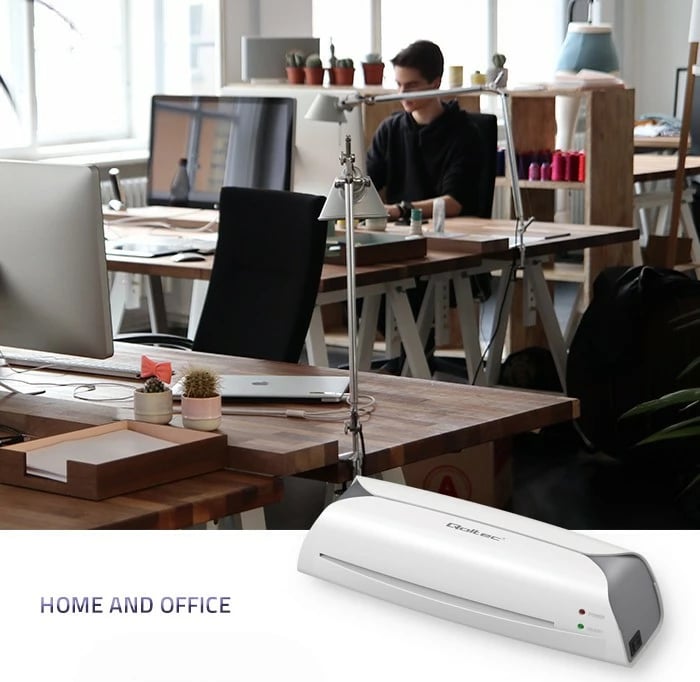 Laminator Qoltec LMR-0327, A4, Bardhë/Gri