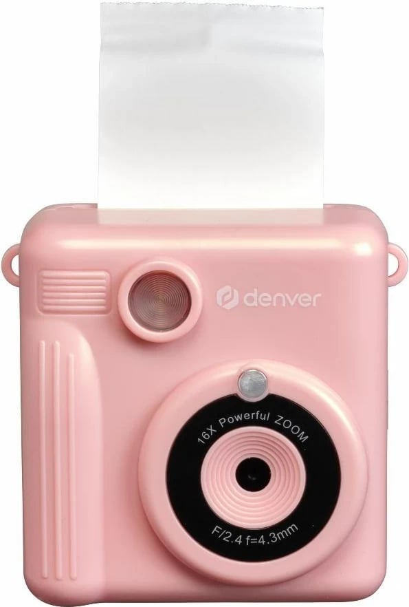 Kamerë instant denver KPC-1363RO për fëmijë, me ekran LCD 2", MicroSD, rozë