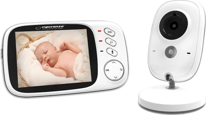 Kamerë & monitor për bebe Esperanza Jacob EHM002, LCD, 3.2", e bardhë