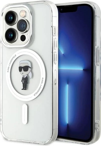 Mbështjellës Karl Lagerfeld IML Ikonik MagSafe për iPhone 15 Pro, Transparent