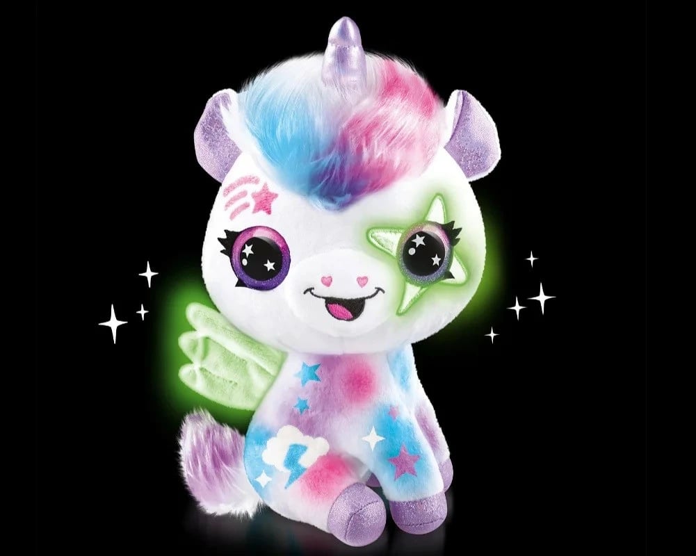 Set pelush magjik unicorn, Epee EP60180, që ndriçon në errësirë, me aerograf dhe 4 markera, multingjyrësh
