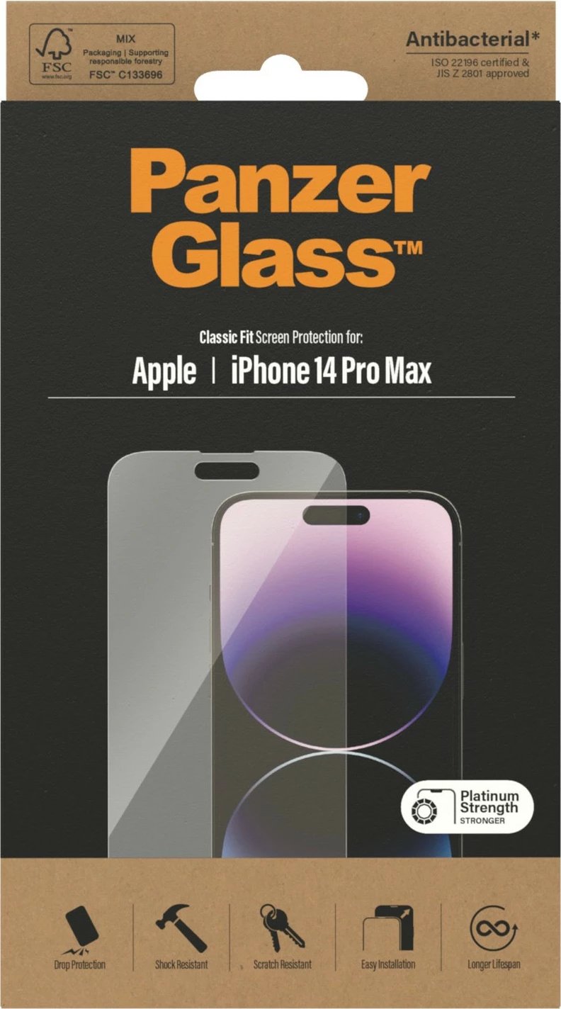 Mbrojtës ekrani PanzerGlass për iPhone 14 Pro Max, transparent