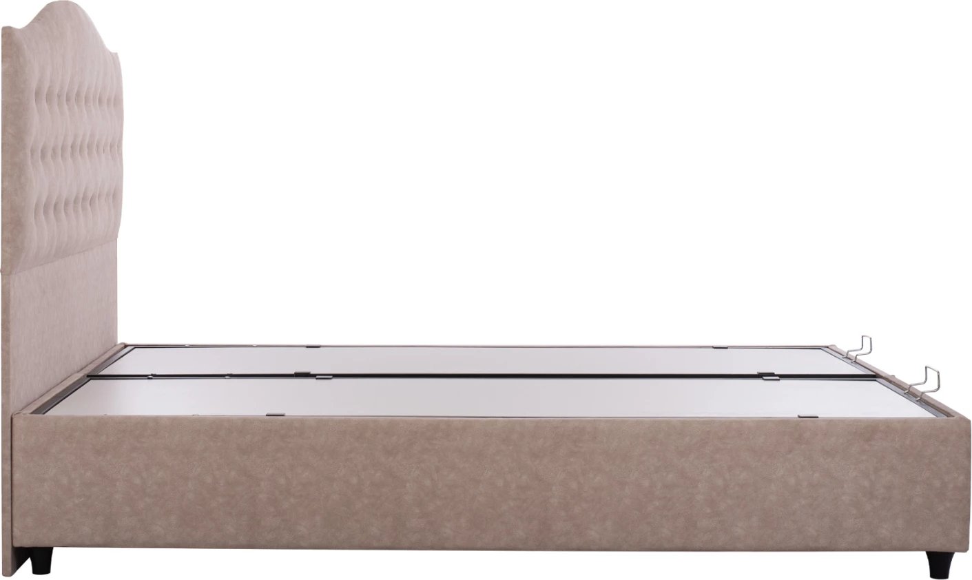 Krevat MALENA, me hapësirë ruajtjeje, pëlhurë nubuck, 160x200