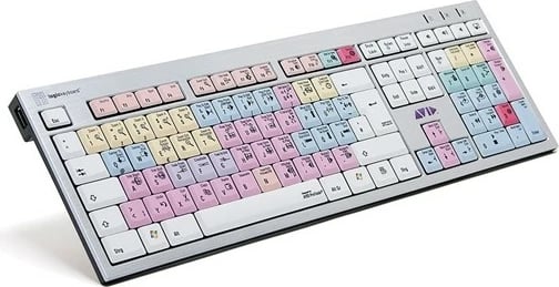 Tastierë LogicKeyboard Avid Pro Tools, full-size, USB, QWERTZ, zi/argjendtë