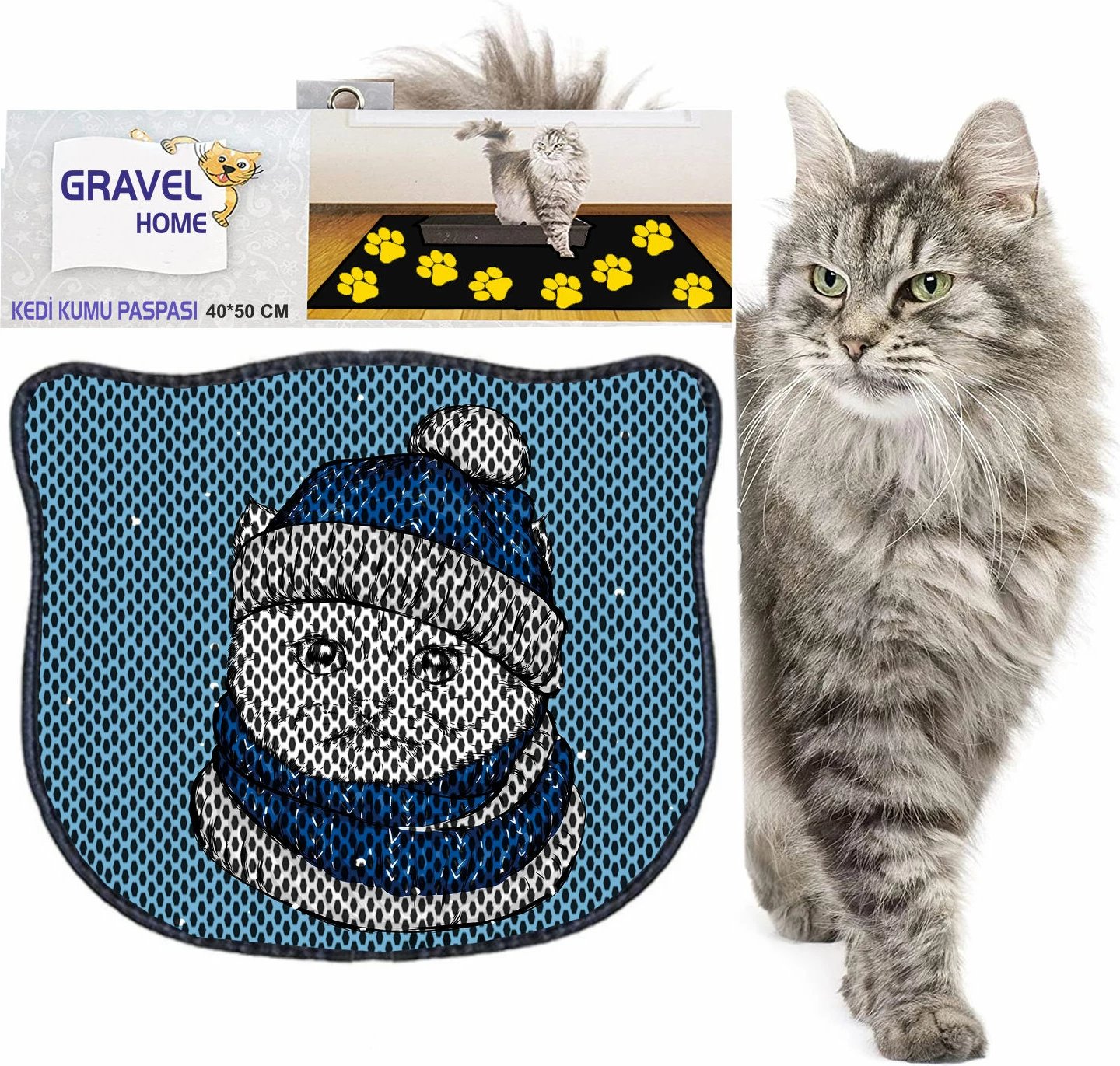 Tapet për rërë mace, shumëngjyrësh, Kdkafa0255