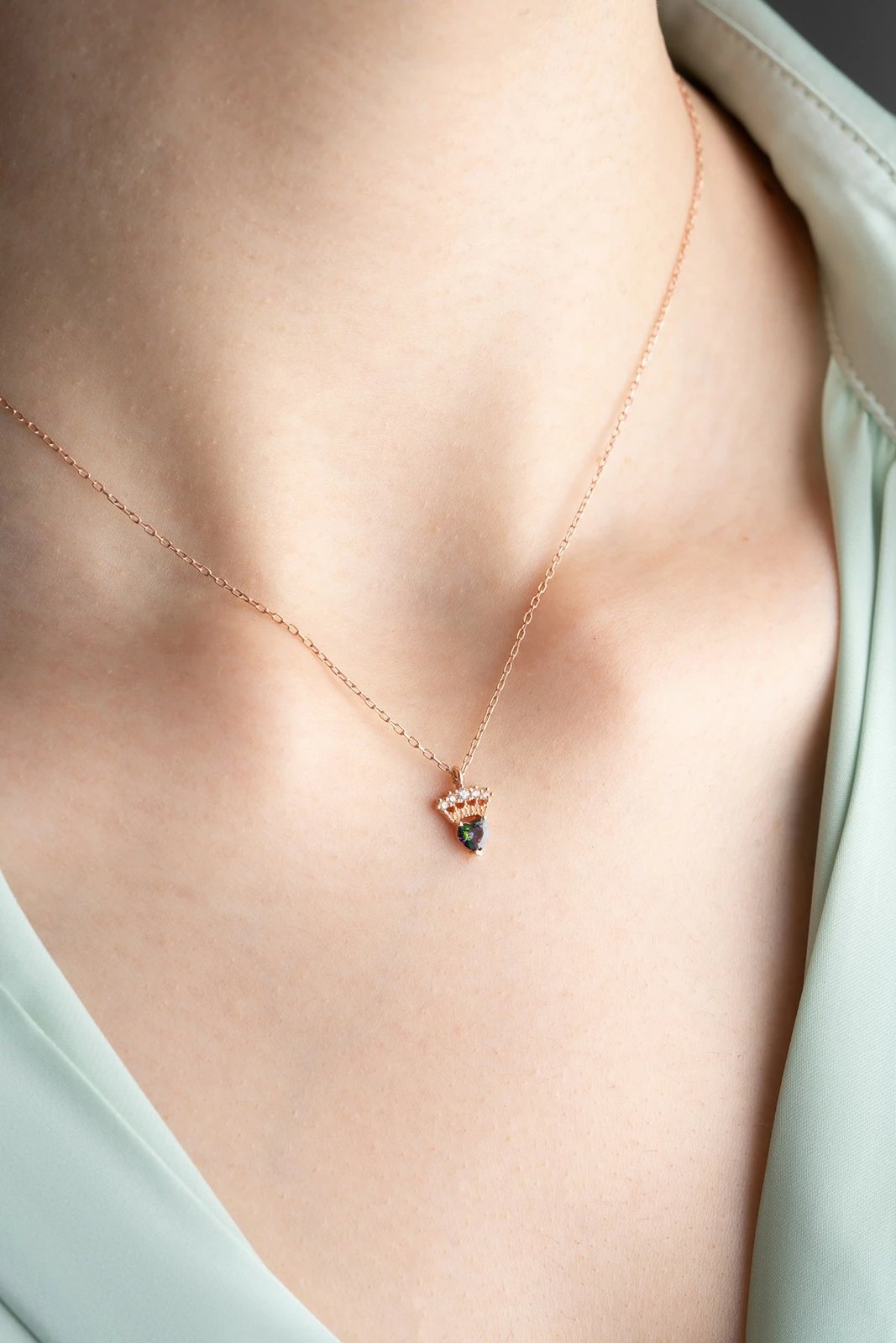 Qafore argjendi, ngjyrë rozë e arit dhe e gjelbër, Jumeon, TRDYL1001