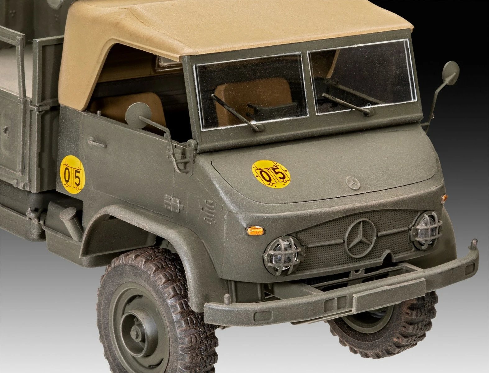 Model plastik kamioni Revell Unimog 404 S, 1:35, 244 pjesë, Jeshile