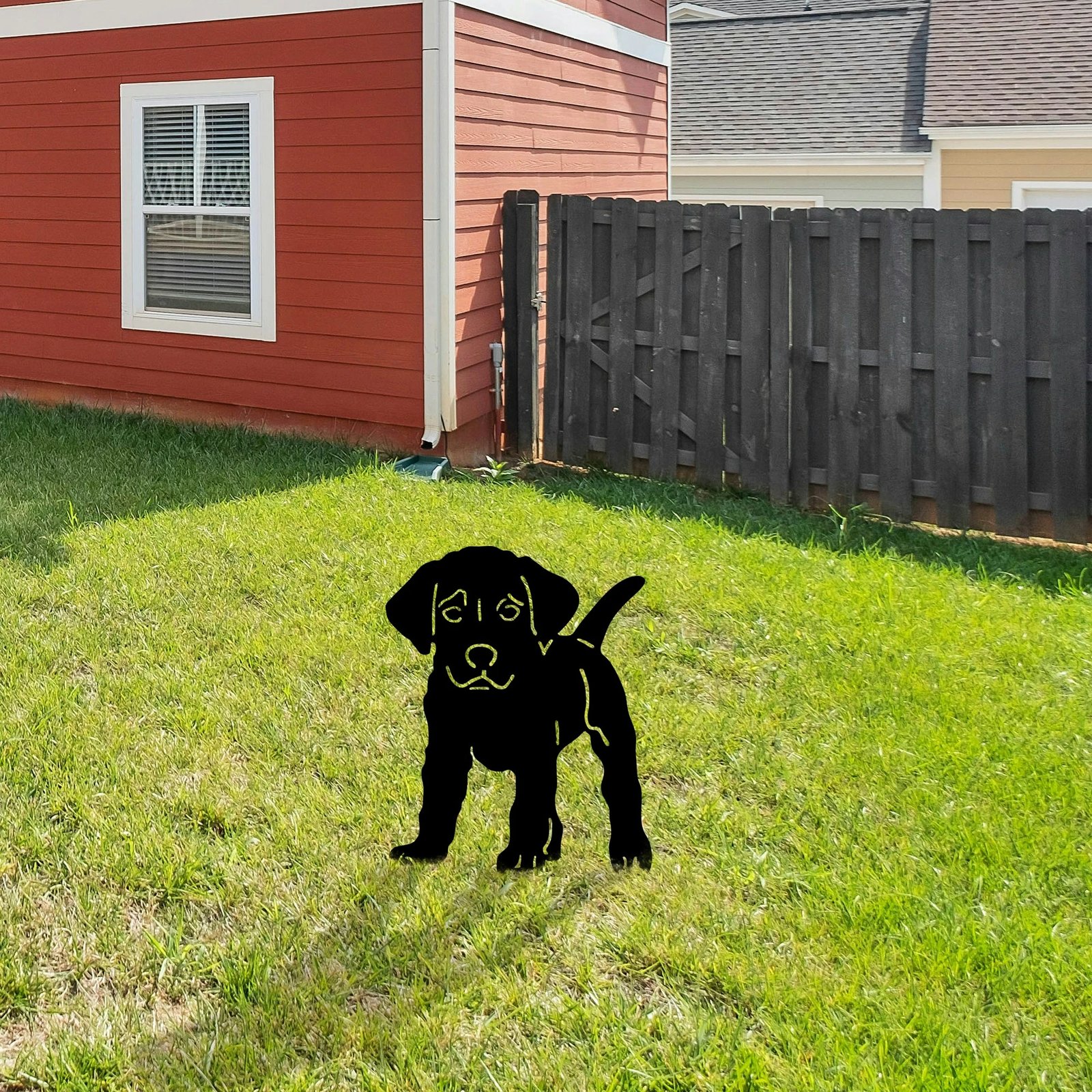 Objekt dekorativ për kopsht, Aberto Design, Amicable 01, ngjyrë e zezë, 40x33cm