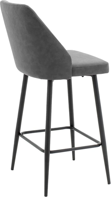 Karrige për bar Inflame, lëkurë PU antracit, metal i zi