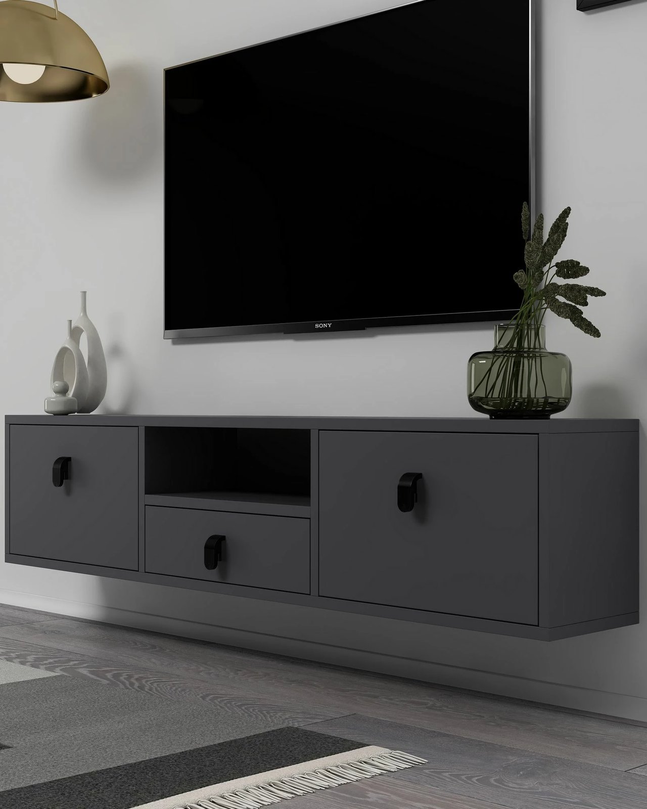 Komodë TV Skye Decor, anthracite, 1309-DROP-1